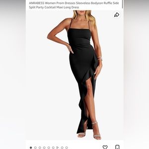 Black ruffle formal dress